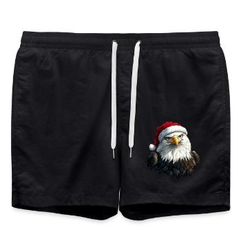 Eagle Christmas - Swim Trunks - black - Front - AI Model Male 185 light (185cm)