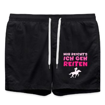 Mir Reicht's Ich Geh Reiten Pferde Spruch - Badeshorts - Schwarz - Vorne - AI Model Male 185 light (185cm)