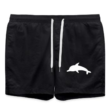 Delfin Delphine Schattenfigur - Badeshorts - Schwarz - Vorne - AI Model Male 185 light (185cm)