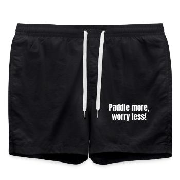Paddle more, worry less! - Swim Trunks - black - Front - AI Model Male 185 light (185cm)