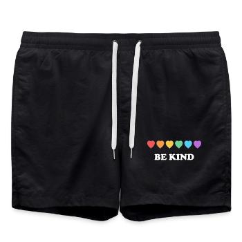 Soyez vous cœurs arc-en-ciel - Short de bain - noir - Devant - AI Model Male 185 light (185cm)