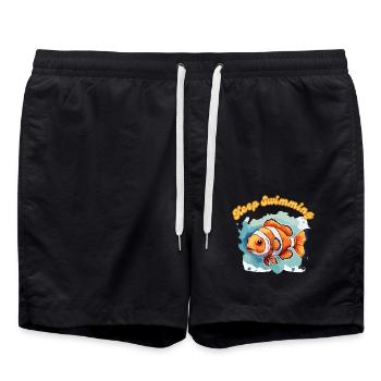 Clownfisch Bunt Nemo Schwimmen Sie weiter - Badeshorts - Schwarz - Vorne - AI Model Male 185 light (185cm)