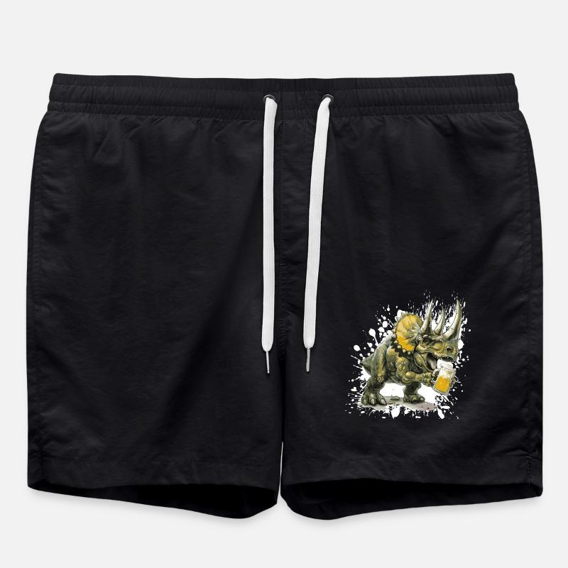 Dinosaurier triceratops Bier - Badeshorts - Schwarz