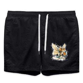 Libellule bière drôle - Short de bain - noir - Devant - AI Model Male 185 light (185cm)