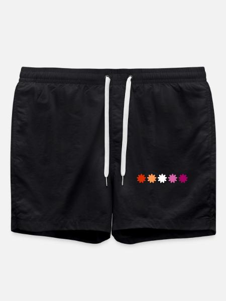 Subtle Lesbian Pride flowers - Swim Trunks - black