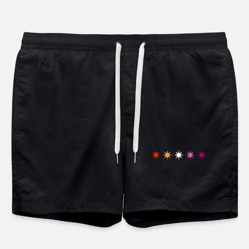 Subtle Lesbian Pride stars - Swim Trunks - black