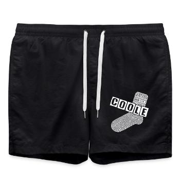 Chaussette cool - design motivant amusant - Short de bain - noir - Devant - AI Model Male 185 light (185cm)