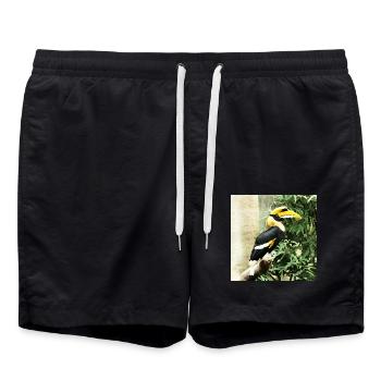 Animal: Hornbill - Swim Trunks - black - Front - AI Model Male 185 light (185cm)