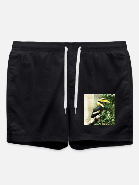 Tier Nashornvogel - Badeshorts - Schwarz