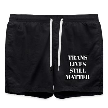 Trans-Leben sind immer noch wichtig - Badeshorts - Schwarz - Vorne - AI Model Male 185 light (185cm)