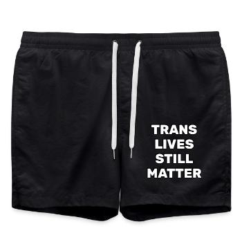 Trans-Leben sind immer noch wichtig - Badeshorts - Schwarz - Vorne - AI Model Male 185 light (185cm)