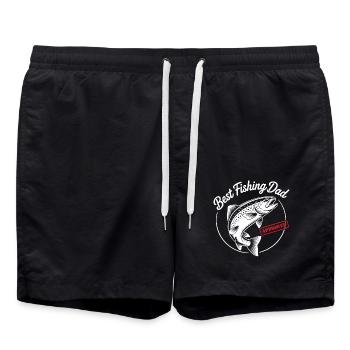 Bester Angelpapa Best Fishing Dad Approved - Swim Trunks - black - Front - AI Model Male 185 light (185cm)