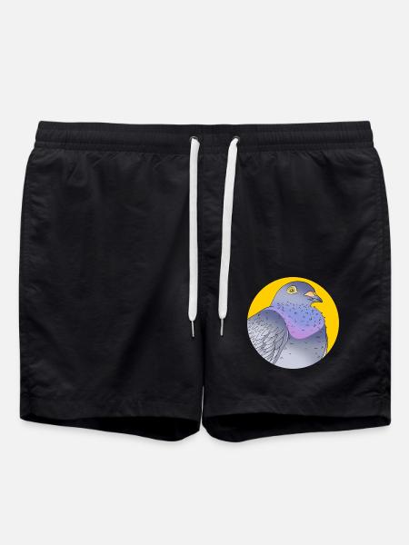 Pigeon Race Pigeon Pigeons - Swim Trunks - black