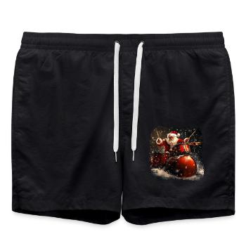 Père Noël Batteur - Short de bain - noir - Devant - AI Model Male 185 light (185cm)