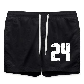 24 Number Vintage - Swim Trunks - black - Front - AI Model Male 185 light (185cm)