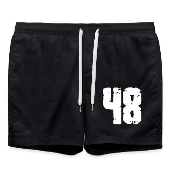 48 Nombre Vintage - Short de bain - noir - Devant - AI Model Male 185 light (185cm)