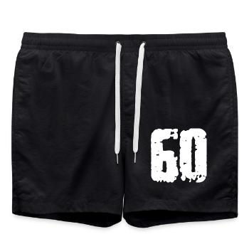 60 Number Vintage - Swim Trunks - black - Front - AI Model Male 185 light (185cm)