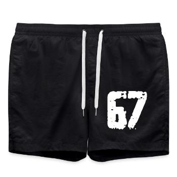 67 Nombre Vintage - Short de bain - noir - Devant - AI Model Male 185 light (185cm)