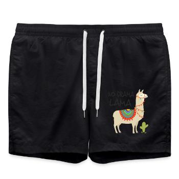 Drama Lama 1 - Badeshorts - Schwarz - Vorne - AI Model Male 185 light (185cm)