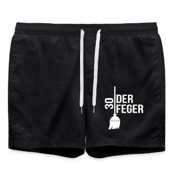 30th birthday sweep sweeper (set "30GEF") white - Swim Trunks - black - Front - AI Model Male 185 light (185cm)