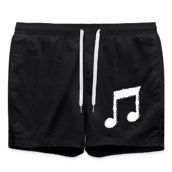 Musiknote Musik Design Sänger - Badeshorts - Schwarz - Vorne - AI Model Male 185 light (185cm)