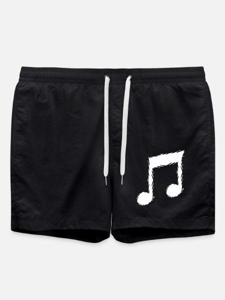 Music note music design singer - Swim Trunks - black