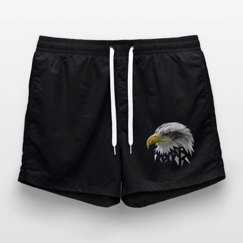 White-tailed eagle low poly polygons geometric Swim Trunks
