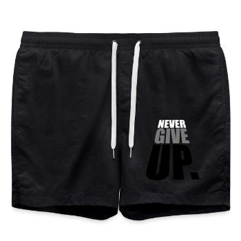 gagnant ne jamais abandonner la conception de logo jamais - Short de bain - noir - Devant - AI Model Male 185 light (185cm)