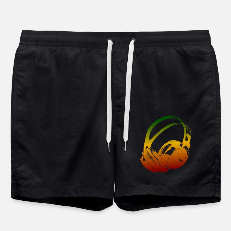 Kopfhörer Reggae - Badeshorts - Schwarz