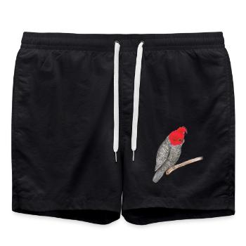 Helmkakadu - Badeshorts - Schwarz - Vorne - AI Model Male 185 light (185cm)