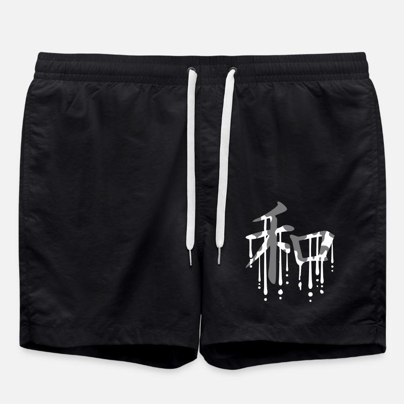 Drops of Graffiti Peace - Swim Trunks - black