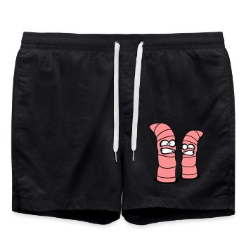 2 vers fous - Short de bain - noir - Devant - AI Model Male 185 light (185cm)