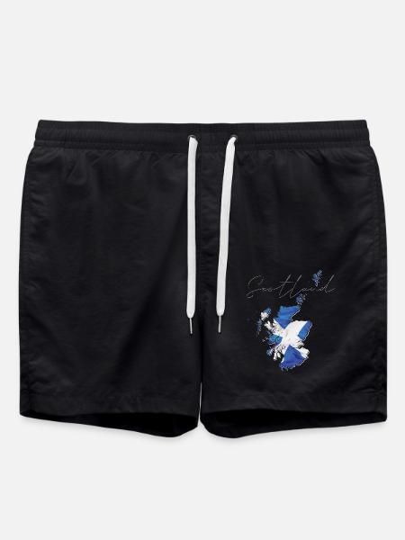 Schottland Flagge in der Schottland Landkarte EN - Badeshorts - Schwarz