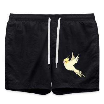 Flying cockatiel - Swim Trunks - black - Front - AI Model Male 185 light (185cm)