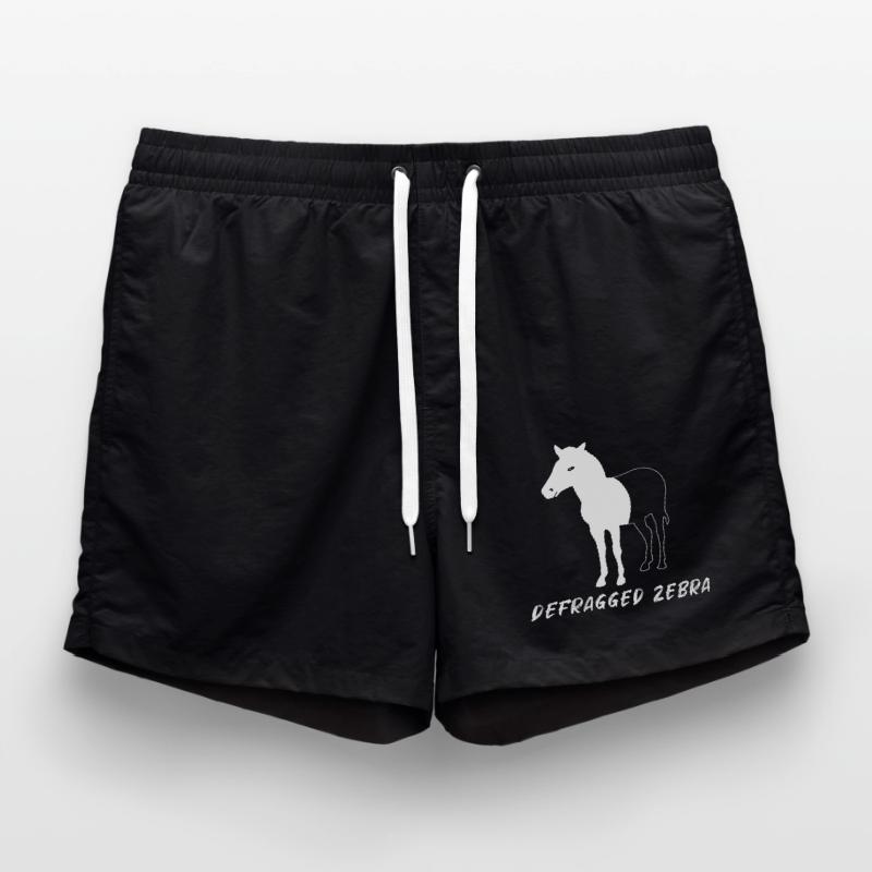 Defragged Zebra Admin Geek Programmer Gift Swim Trunks