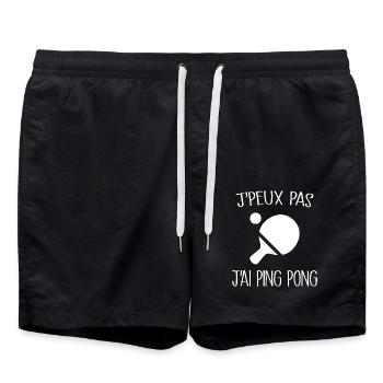 Je Peux Pas J'ai Ping Pong - Short de bain - noir - Devant - AI Model Male 185 light (185cm)