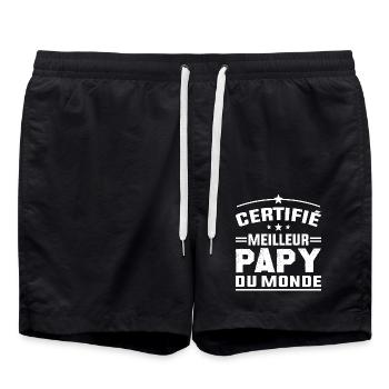 Certifié Meilleur Papy du Monde - Short de bain - noir - Devant - AI Model Male 185 light (185cm)