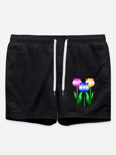 Fleurs de tulipes - Short de bain - noir