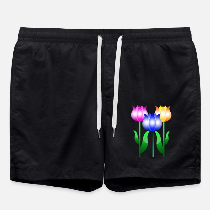 Fleurs de tulipes - Short de bain - noir