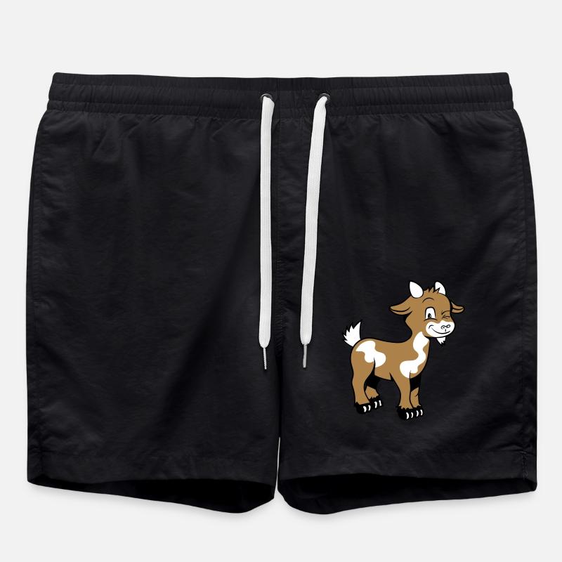 Ziege freundlich lieb - Badeshorts - Schwarz