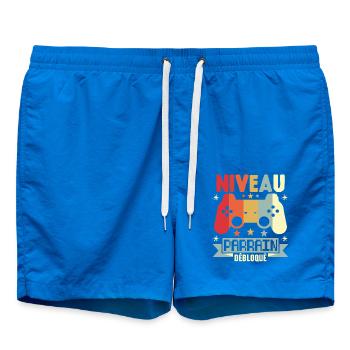 Niveau Parrain Débloqué Annonce Grossesse Cadeau - Short de bain - cobalt blue - Devant