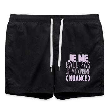 Je Ne Râle Pas Je M'exprime Nuance Cadeau Humour - Short de bain - noir - Devant - AI Model Male 185 light (185cm)