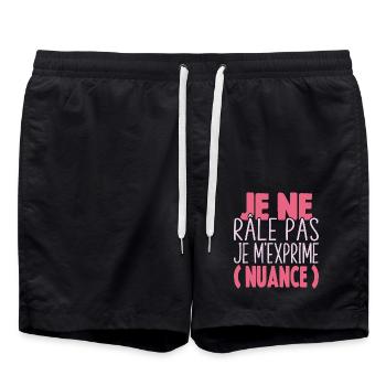 Je Ne Râle Pas Je M'exprime Nuance Cadeau Humour - Short de bain - noir - Devant - AI Model Male 185 light (185cm)