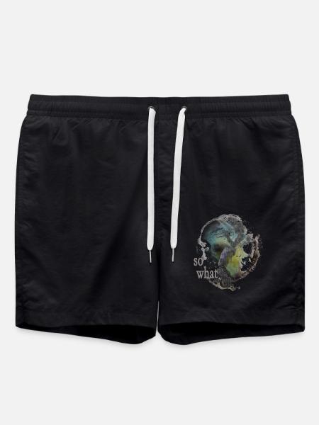 so what - Swim Trunks - black