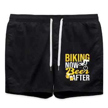 Biking now beer after Sport bike mountain bike - Swim Trunks - black - Front - AI Model Male 185 light (185cm)