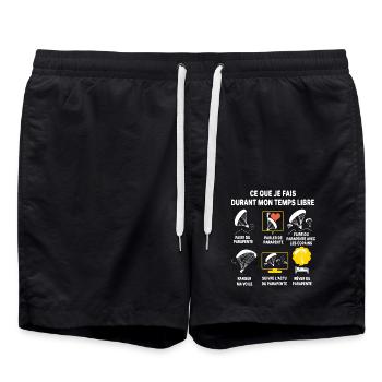 Cadeau papa parapente maman parapentiste - Short de bain - noir - Devant - AI Model Male 185 light (185cm)