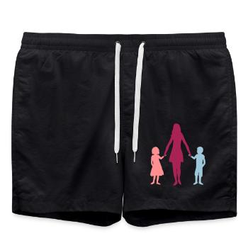 Maman 2 enfants - Short de bain - noir - Devant - AI Model Male 185 light (185cm)