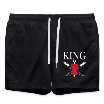 king kebab chef cuisine restaurant kebab - Short de bain - noir - Devant - AI Model Male 185 light (185cm)