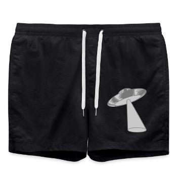 Mystery UFO kidnaps beam - Swim Trunks - black - Front - AI Model Male 185 light (185cm)