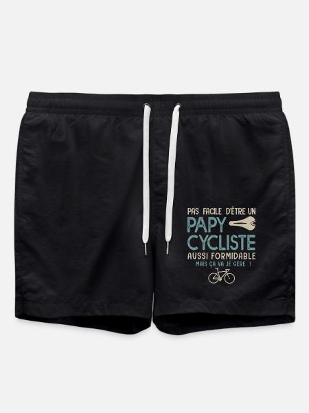 papy cycliste formidable vélo velo vélos - Short de bain - noir